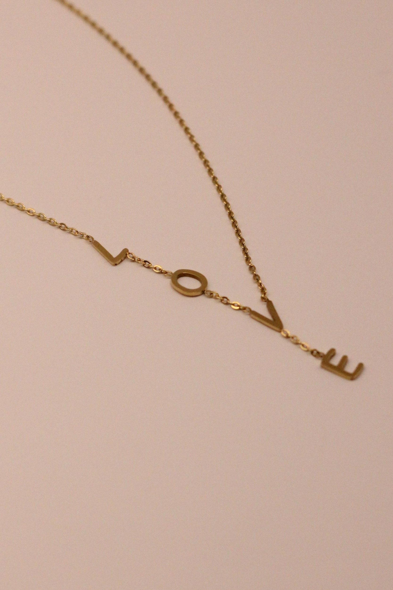 Collier message Love acier doré