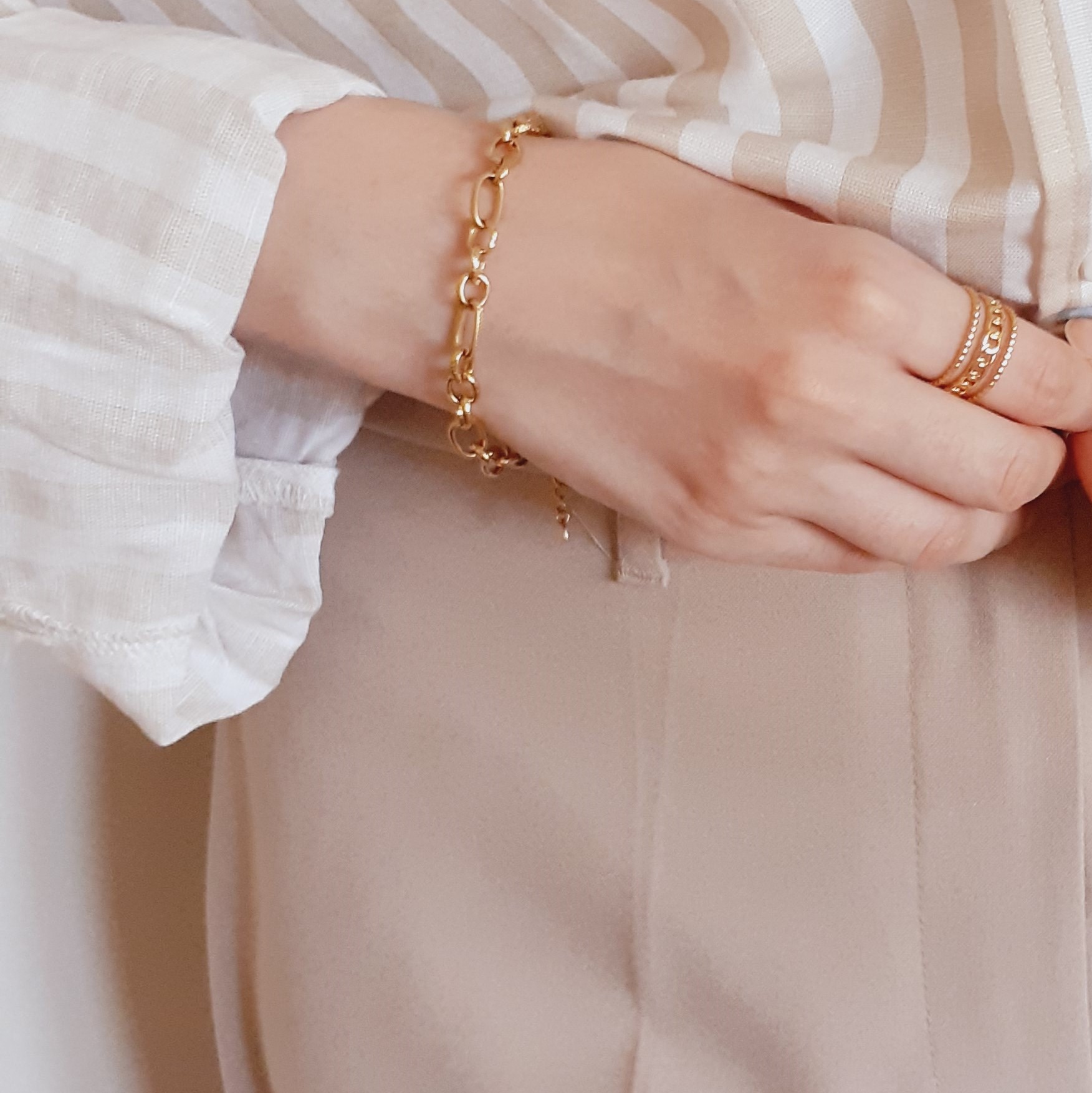 Bracelet en acier inoxydable doré Ylza