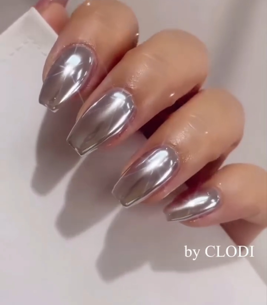 nail art ongles chromes argentes inspis nail art coreen