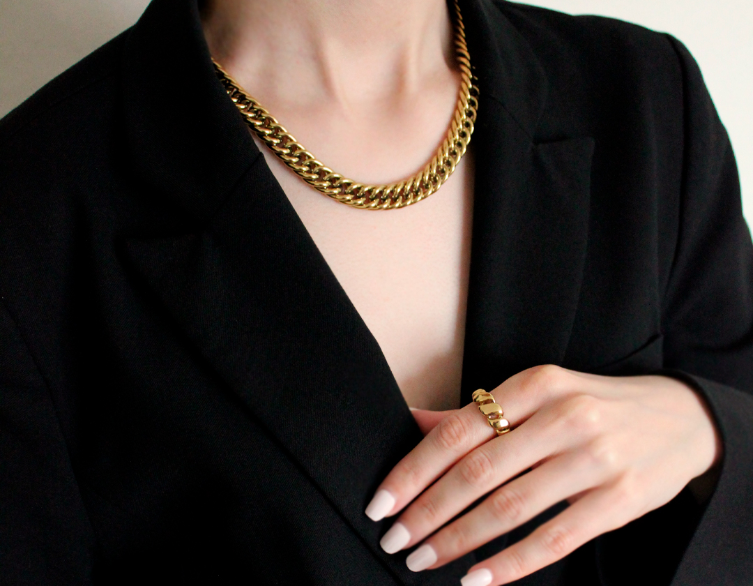 Collier en acier doré
