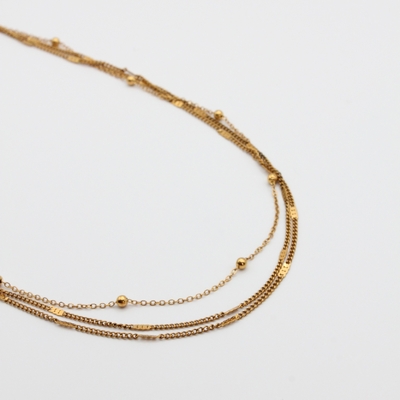 collier acier inoxydable doré Sunny