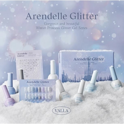 Gels semi permanent collection Valla Arendelle glitter nail art hiver