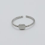 Bague anneau en acier inoxydable argenté