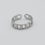 Bague ajustable maillons en acier argenté