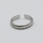 Bague croissant en acier inoxydable argenté