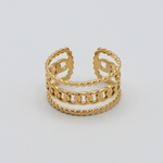 bague acier inoxydable doré Alani