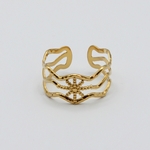 bague acier doré sunshine