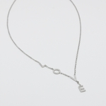 collier acier inoxydable argent Love