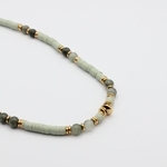 collier acier inoxydable doré Tessa vert