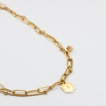 collier acier inoxydable doré Anna