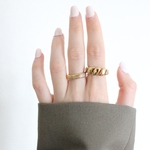 Bague minimal aesthetic en acier inoxydable doré