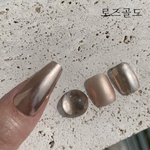 Clodi poudre rose gold chromé manucure nail art coréenne