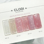 Gels et vernis pailletés rose et blanc nail art coréen printemps 2025