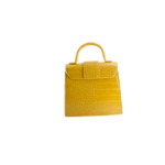 Mini sac à main à bandoulière effet croco jaune