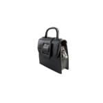 Mini sac à main à bandoulière effet croco noir