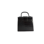 Mini sac à main à bandoulière effet croco noir