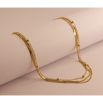 Collier triple en acier doré