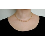 collier en acier doré triple rangs