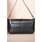 Sac baguette noir effet croco