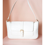 sac baguette blanc porté épaule