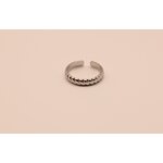 bague croissant en acier inoxydable argenté