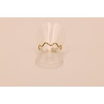 Bague acier doré zigzag