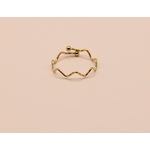 Bague acier dorée zigzag