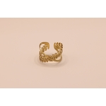 bague croisée feuille de laurier dorée
