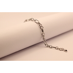 Bracelet chaîne en acier argenté