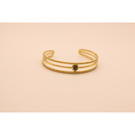 Bracelet jonc en acier doré