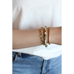Bracelet en acier et jade vert