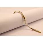 Bracelet en acier doré et jade blanc