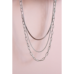 Collier en acier argenté triple rangs