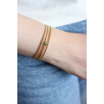 Bracelet jonc en acier doré et pin Africain