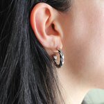 Boucles doreilles torsadées en acier argenté