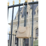 Sac à main bandoulière beige et doré