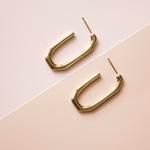 boucles doreilles créoles en acier inoxydable style graphique