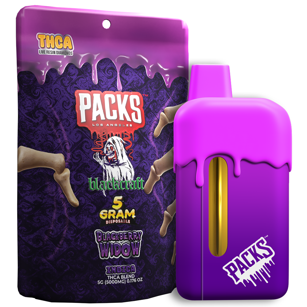 PACKHOODS 5 GRAM BLACKBERY WIDOW PUFF THCA VAPE THCA