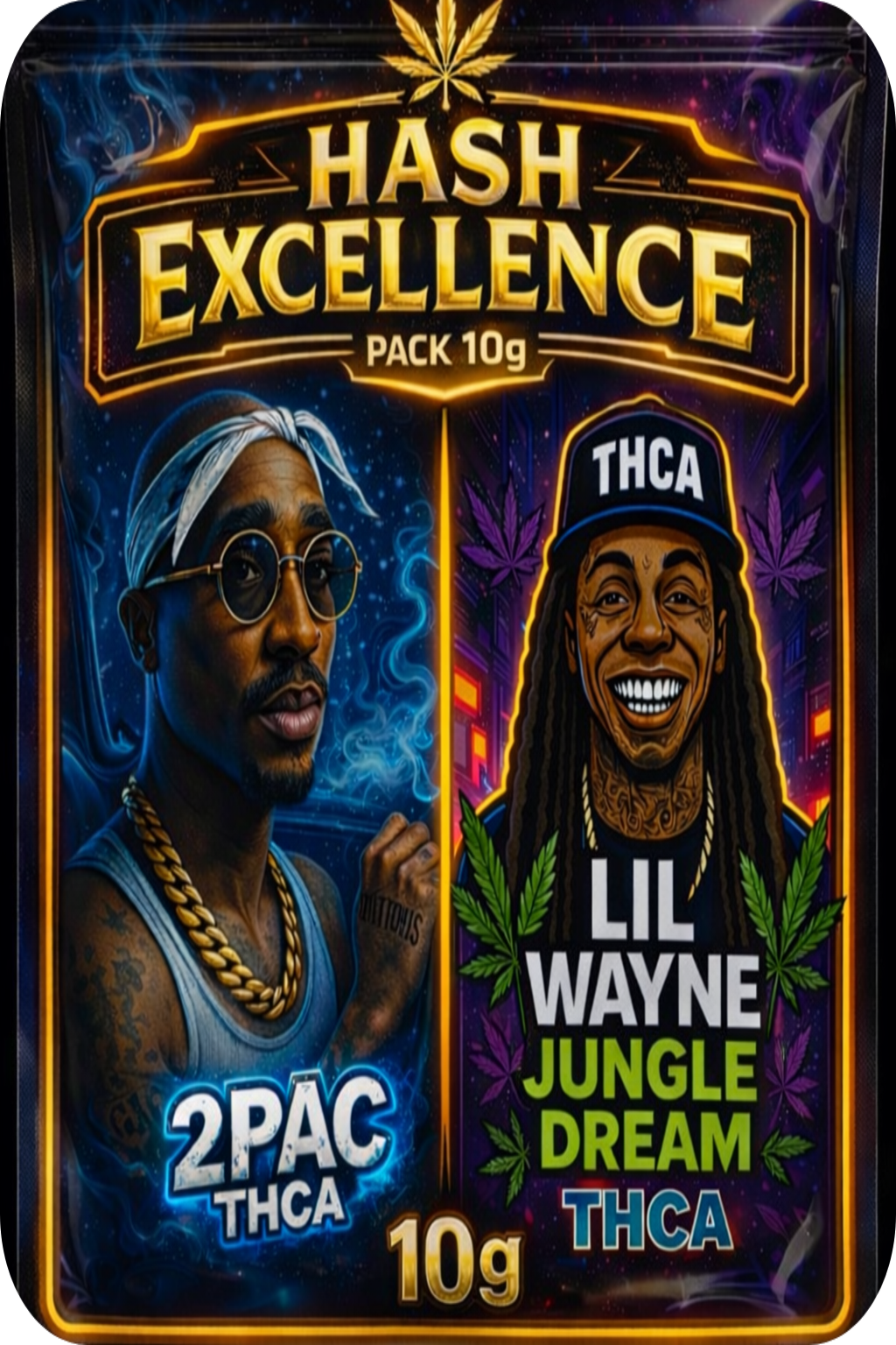 PACK EXCELLENCE 10g HASH THCA AAAA+ - 2PAC VS LIL WAYNE