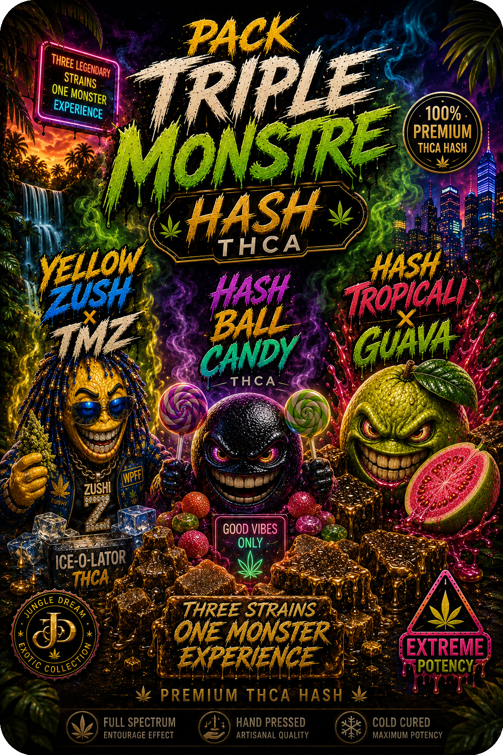 PACK TRIPLE MONSTRE THCA PREMIUM AAAA+