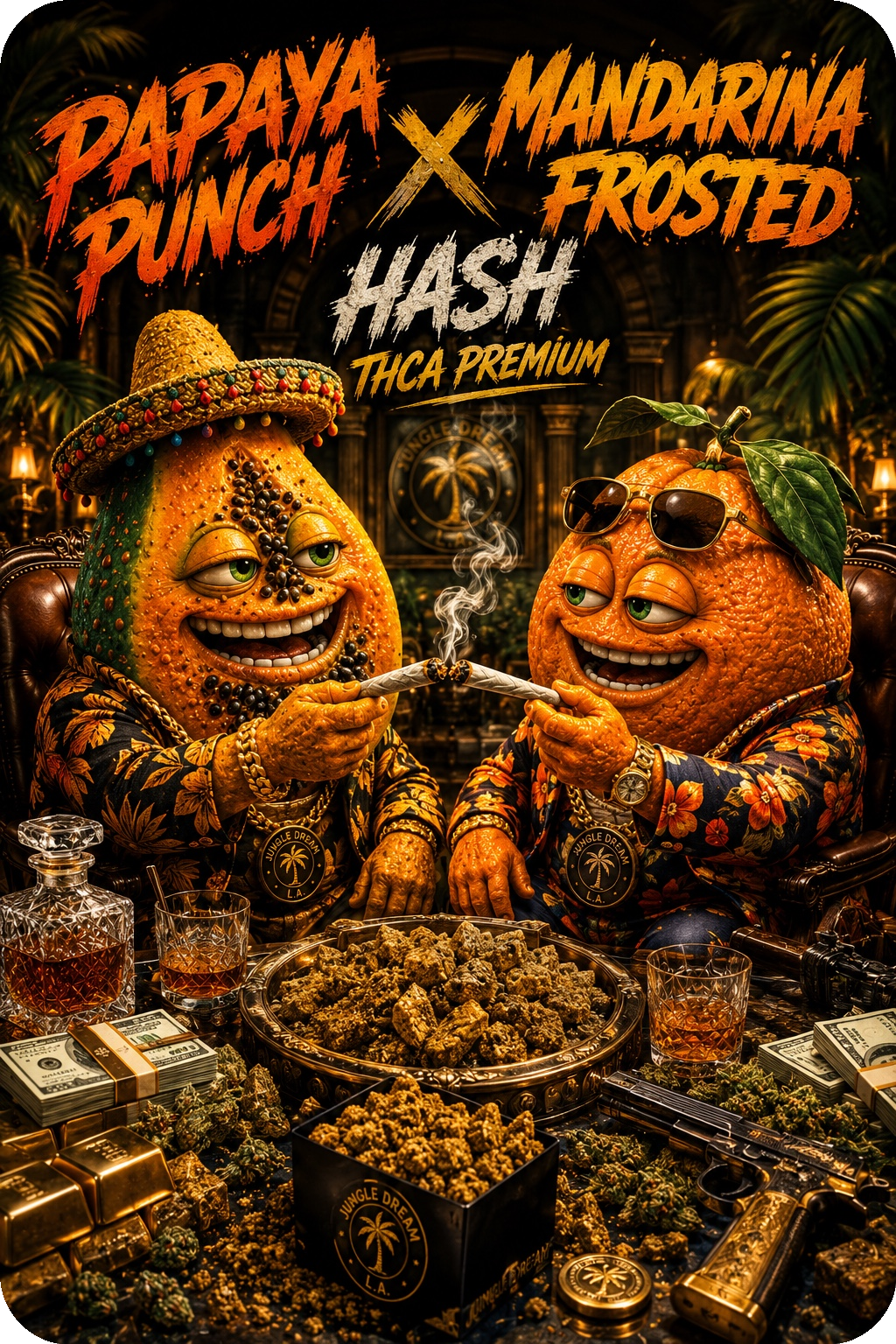 Papaya Punch x Mandarina Frosted Hash THCA Premium AAAA+