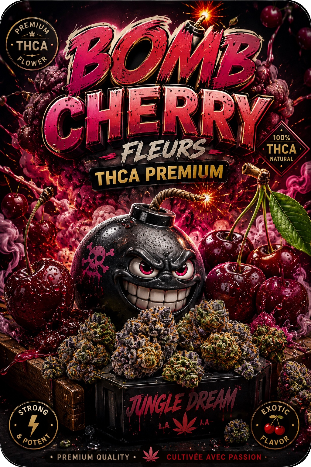BOMB CHERRY FLEURS THCA NATURELLE PREMIUM AAAA+