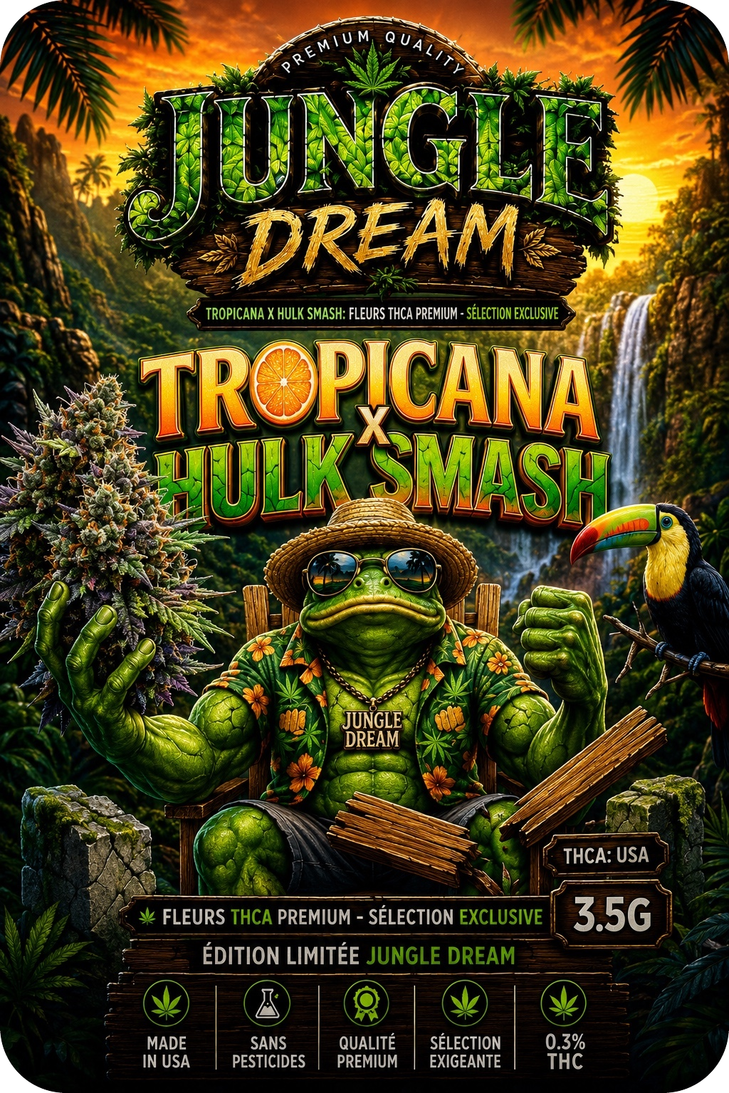 Tropicana Cherry × Hulk Smash – Fleur THCA Premium AAAA+
