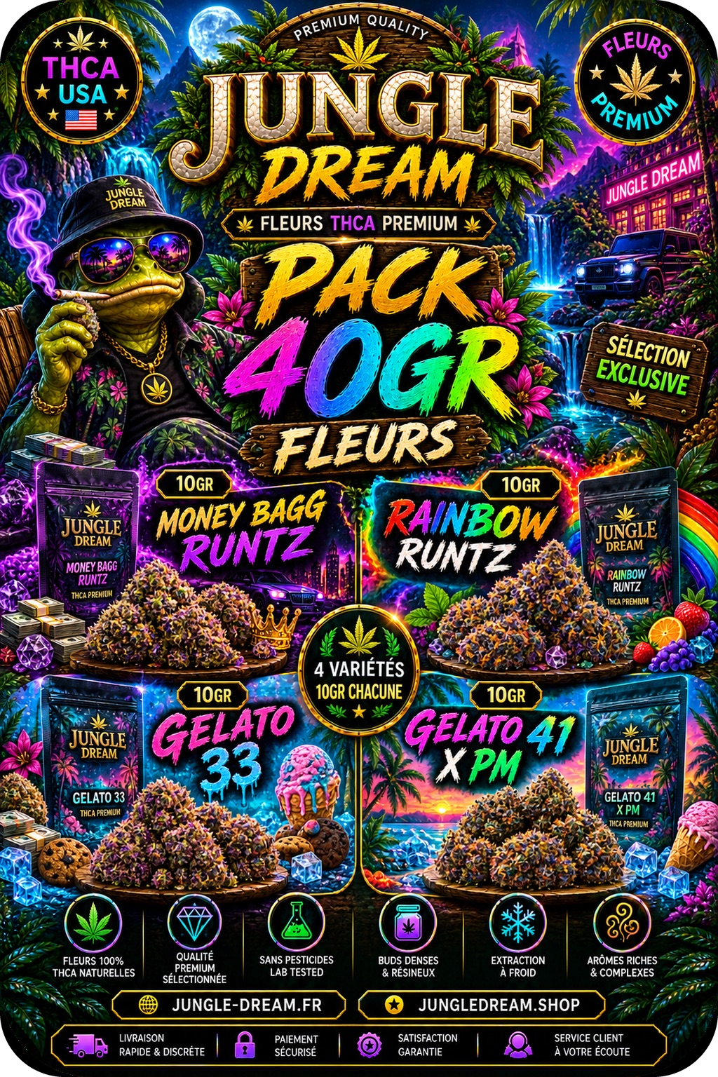 PACK 40G FLEURS THCA PREMIUM AAAA+