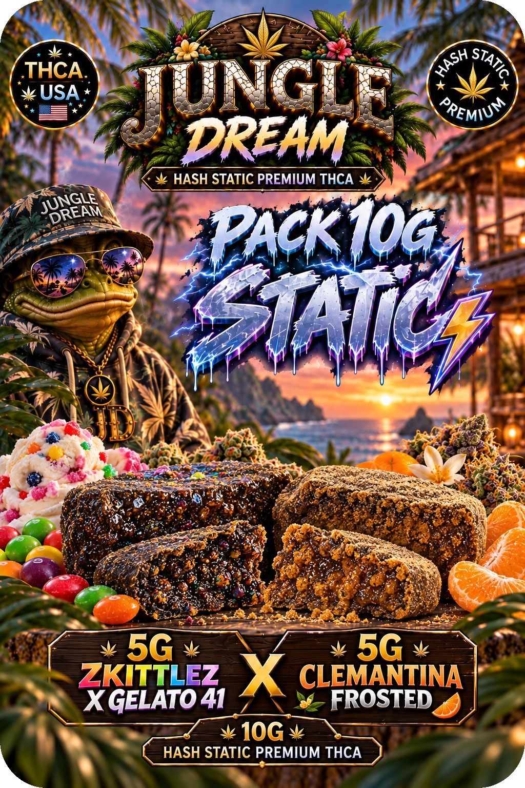 PACK 10G HASH STATIC THCA PREMIUM AAAA+