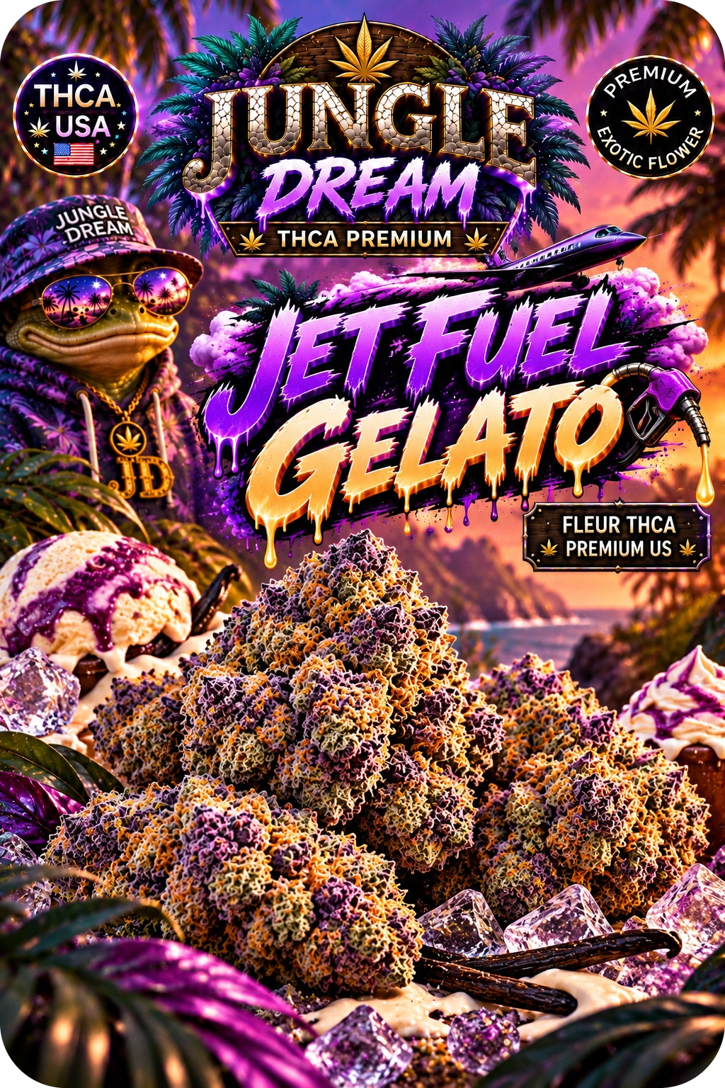 JET FUEL GELATO – FLEURS THCA PREMIUM AAAA+