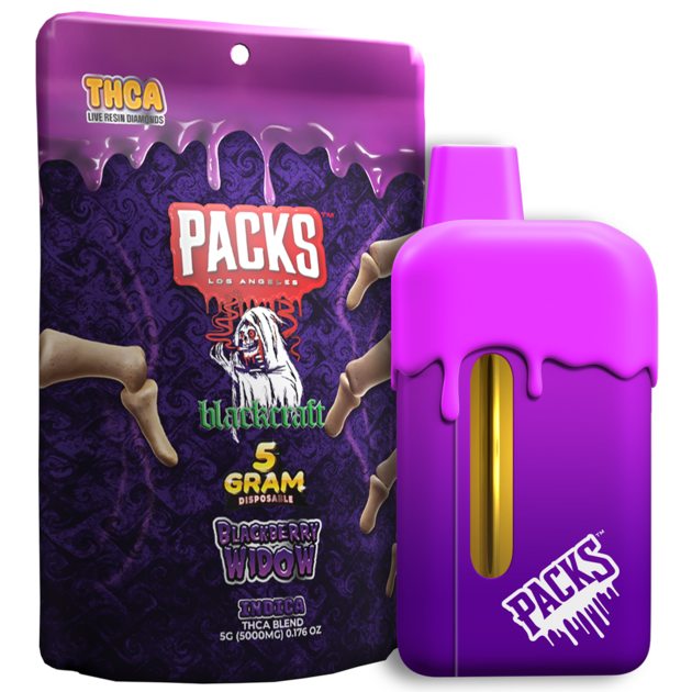PACKHOODS 5 GRAM BLACKBERY WIDOW PUFF THCA VAPE THCA