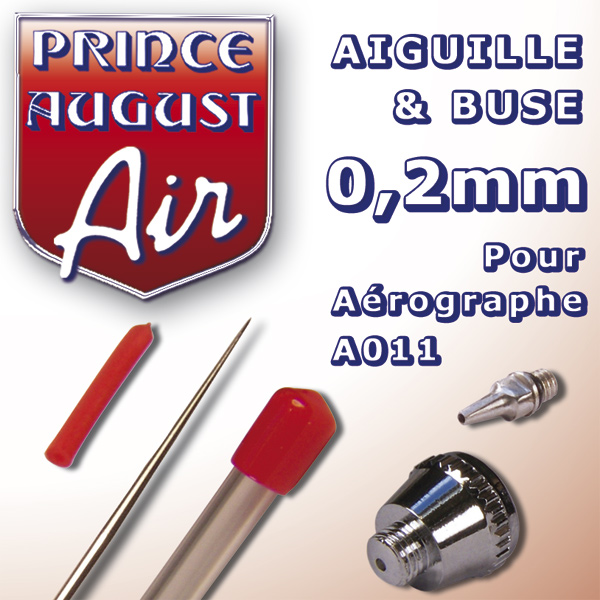 AA022 – Aiguille & Buse 0,2 pour aérographe A011 - Prince August
