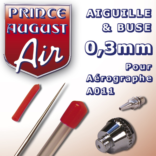 AA023 – Aiguille & Buse 0,3 pour aérographe A011 - Prince August