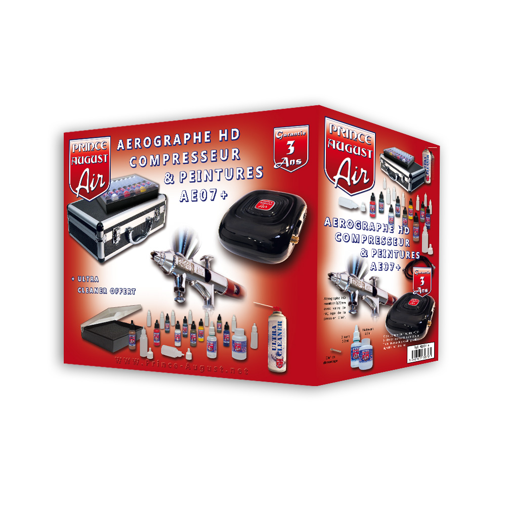 AE07+ - Aerographe Compresseur & Peintures - Prince August